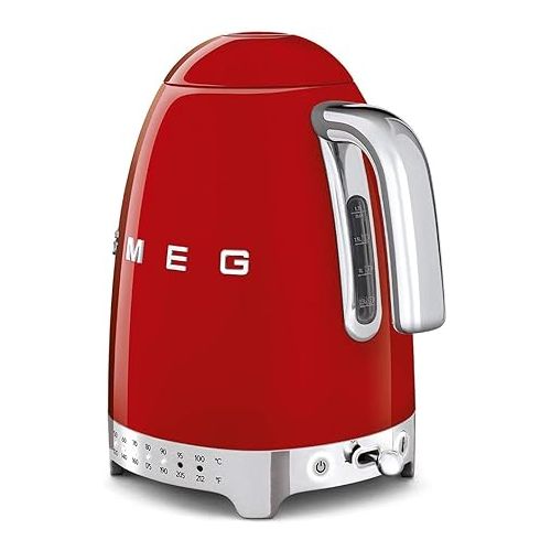 스메그 Smeg Red 50's Retro Kettle and 10-Cup Drip Coffee Machine Bundle