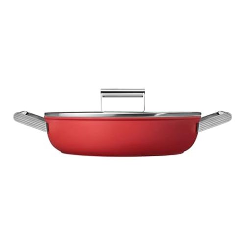 스메그 SMEG 8PC Non Stick Cookware Set, Red 9.5