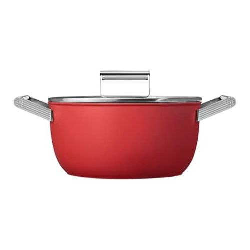 스메그 SMEG 8PC Non Stick Cookware Set, Red 9.5