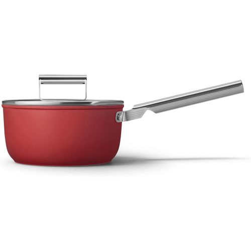 스메그 SMEG 8PC Non Stick Cookware Set, Red 9.5