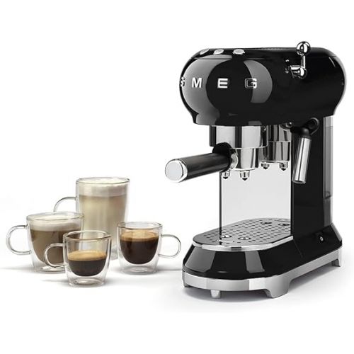 스메그 Smeg - Coffee Machine - 11+ - Espresso Coffee Machine - Black