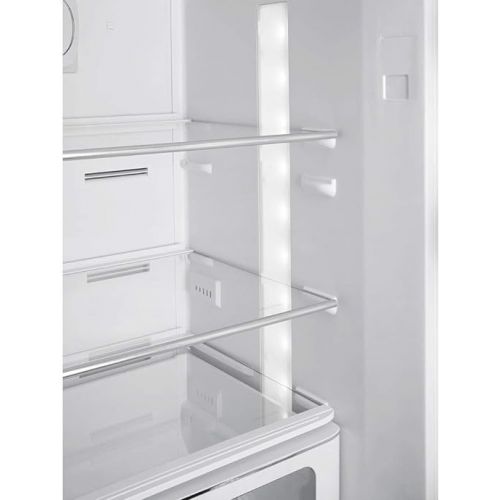 스메그 Smeg FAB32 50's Retro Style Aesthetic Bottom Freezer Refrigerator with 12.75 Cu Total Capacity Multiflow Cooling System Adjustable Glass Shelves 24-Inches Orange Right Hand Hinge