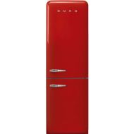Smeg FAB32URRD3 Upgraded Model 50s Retro Style Series 24-Inch Freestanding 9 Cu. Ft Refrigerator with 12.5 cu. ft Freezer, 2 Glass Shelves (Red Right Hand Hinge)