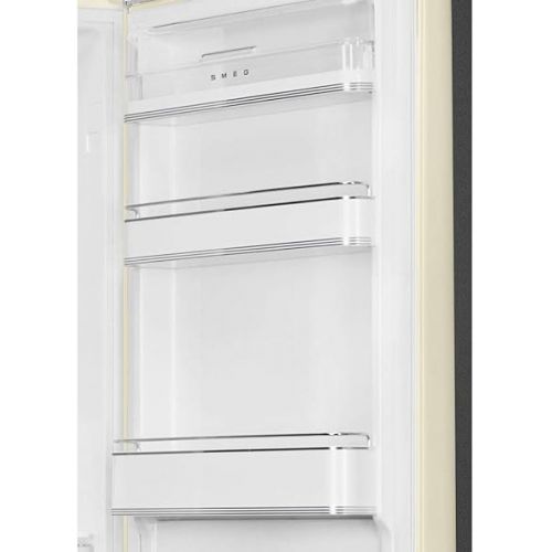스메그 Smeg FAB32 50's Retro Style Aesthetic Bottom Freezer Refrigerator with 11.17 Cu Total Capacity, Multiflow Cooling System, Adjustable Glass Shelves 24-Inches, Red LeftHand Hinge