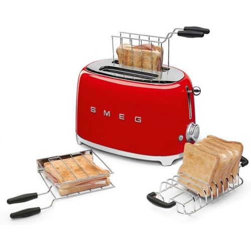 스메그 Smeg SMEG 2-Scheiben Toaster TSF01, rot lackiert 6 Roestgradstufen 31x19,5x19,8cm
