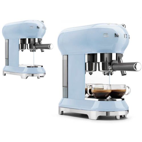 스메그 Smeg ECF01 Espresso Kaffeemaschine mit Siebtrager, pastellblau 14,9 x 33 x 30cm