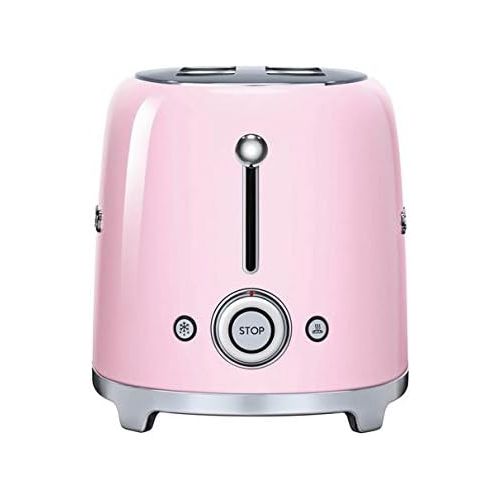 스메그 [아마존베스트]Smeg TSF02PKUS 50s Retro Style Aesthetic 4 Slice Toaster, Pink