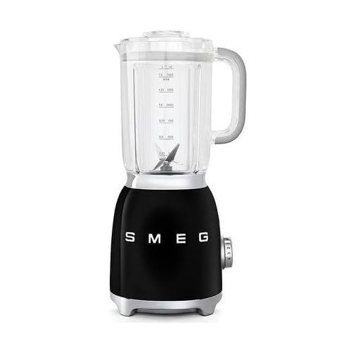 스메그 [아마존베스트]Smeg BLF01BLUS Retro Style Blender with 6 Cups Tritan BPA-Free Jug, Detachable Stainless Steel Dual Blades, Overload Motor Protection, 4 Speeds and 3 Preset Programs in Black