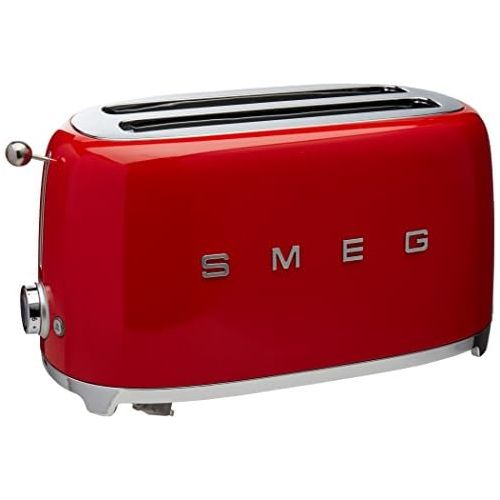 스메그 [아마존베스트]Smeg TSF02RDUS 50s Retro Style Aesthetic 4 Slice Toaster, Red