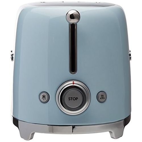 스메그 [아마존베스트]Smeg TSF01PBUS 50s Retro Style Aesthetic 2 Slice Toaster, Pastel Blue