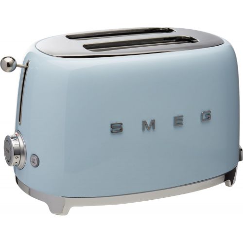 스메그 [아마존베스트]Smeg TSF01PBUS 50s Retro Style Aesthetic 2 Slice Toaster, Pastel Blue