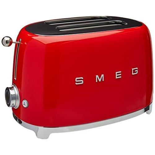 스메그 [아마존베스트]Smeg TSF01RDUS 50s Retro Style Aesthetic 2 Slice Toaster, Red