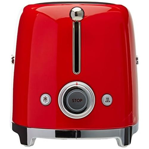 스메그 [아마존베스트]Smeg TSF01RDUS 50s Retro Style Aesthetic 2 Slice Toaster, Red