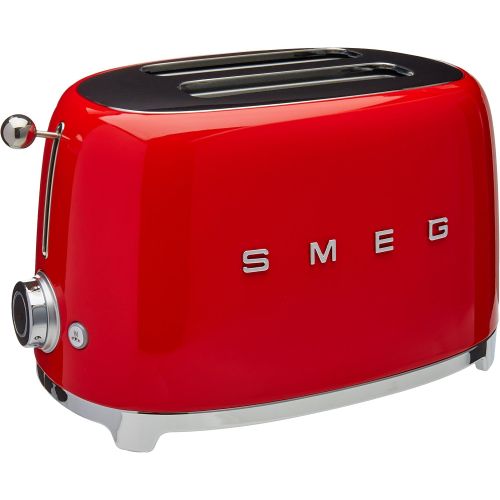 스메그 [아마존베스트]Smeg TSF01RDUS 50s Retro Style Aesthetic 2 Slice Toaster, Red