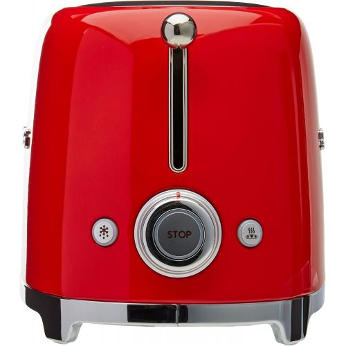 스메그 [아마존베스트]Smeg TSF01RDUS 50s Retro Style Aesthetic 2 Slice Toaster, Red