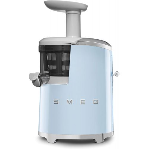 스메그 [아마존베스트]Smeg SJF01PBUS 150W 50s Retro Style Aesthetic Slow Juicer, Pastel Blue