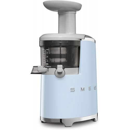 스메그 [아마존베스트]Smeg SJF01PBUS 150W 50s Retro Style Aesthetic Slow Juicer, Pastel Blue