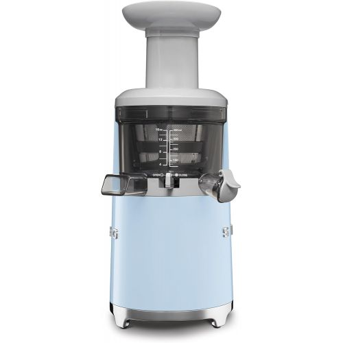 스메그 [아마존베스트]Smeg SJF01PBUS 150W 50s Retro Style Aesthetic Slow Juicer, Pastel Blue