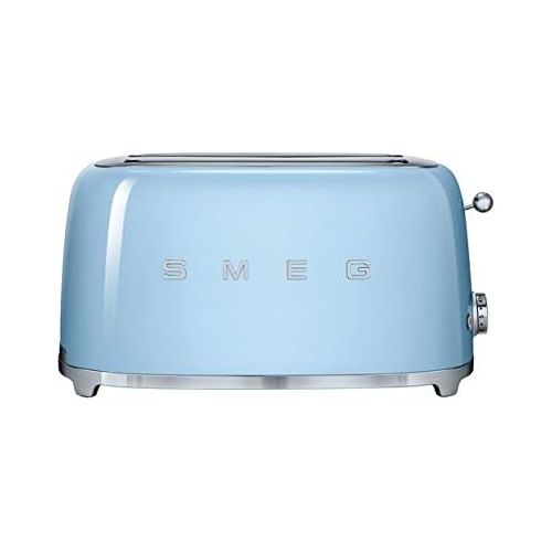 스메그 [아마존베스트]Smeg TSF02PBUS 50s Retro Style Aesthetic 4 Slice Toaster, Pastel Blue