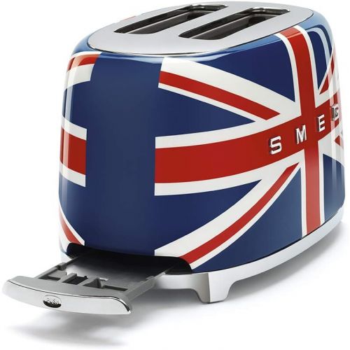 스메그 [아마존베스트]Smeg 1950s Retro Style Aesthetic 2 Slice Toaster, Union Jack Design (British Flag)