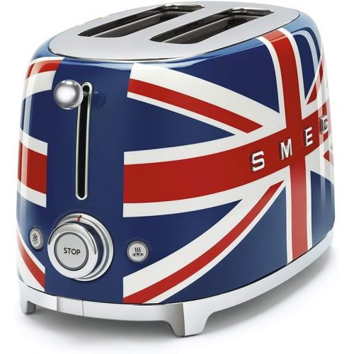 스메그 [아마존베스트]Smeg 1950s Retro Style Aesthetic 2 Slice Toaster, Union Jack Design (British Flag)