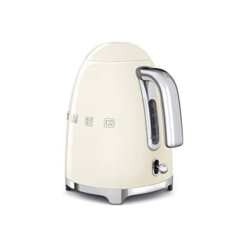 스메그 [아마존베스트]Smeg KLF03CRUS 50s Retro Style Aesthetic Electric Kettle with Embossed Logo, Cream