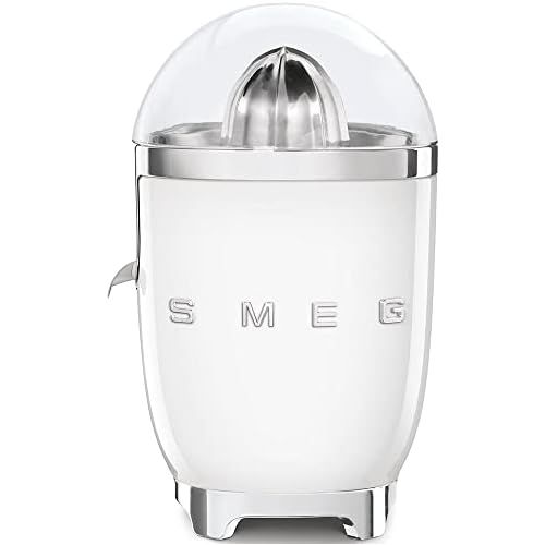 스메그 Smeg SMEG CJF01WHEU Zitruspresse, Anti-Tropf-Auslauf aus Edelstahl mit Klappverschluss, verhindert ein Nachtropfen, Weiss