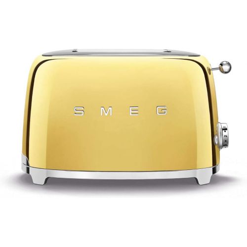 스메그 Smeg Limited Edition Retro Style Aesthetic 2 Slice Toaster (Gold)