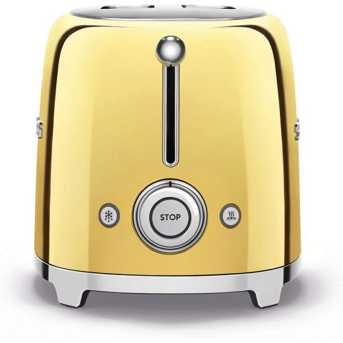 스메그 Smeg Limited Edition Retro Style Aesthetic 2 Slice Toaster (Gold)