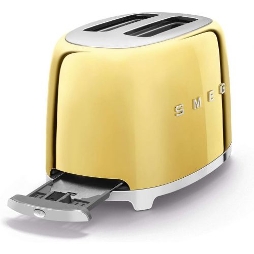 스메그 Smeg Limited Edition Retro Style Aesthetic 2 Slice Toaster (Gold)