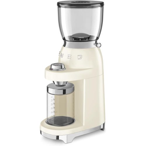 스메그 Smeg 50s Retro Style Aesthetic Coffee Grinder, CGF01 (Cream)