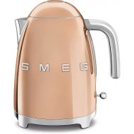 Smeg KLF03RGUS 50s Retro Style Aesthetic Electric Kettle with Embossed Logo, Rose Gold