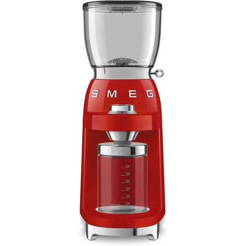 스메그 Smeg 50s Retro Style Aesthetic Coffee Grinder, CGF01 (Red)