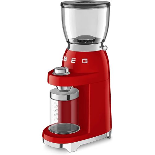 스메그 Smeg 50s Retro Style Aesthetic Coffee Grinder, CGF01 (Red)