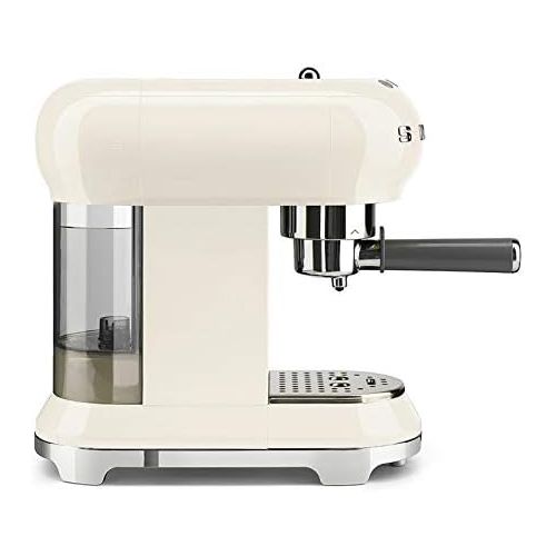 스메그 Smeg ECF01CRUS 50s Retro Style Espresso Machine Bundle with The Coffee Recipe Book: 50 Coffee and Espresso Drinks to Make at Home - Cream