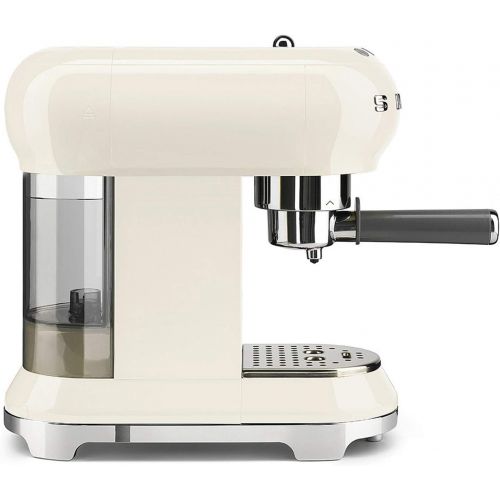 스메그 Smeg ECF01CRUS 50s Retro Style Espresso Machine Bundle with The Coffee Recipe Book: 50 Coffee and Espresso Drinks to Make at Home - Cream