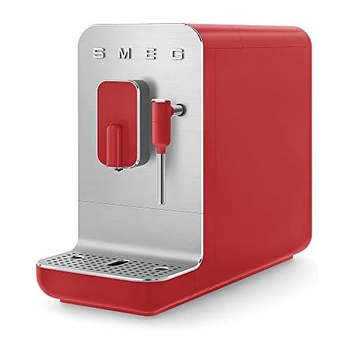 스메그 Smeg BCC02RDMEU Compact Fully Automatic Coffee Machine with Steam Function Matt Red