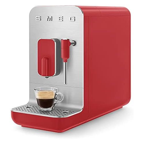 스메그 Smeg BCC02RDMEU Compact Fully Automatic Coffee Machine with Steam Function Matt Red