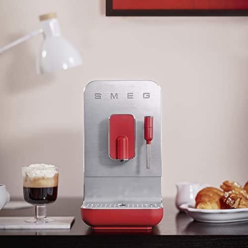 스메그 Smeg BCC02RDMEU Compact Fully Automatic Coffee Machine with Steam Function Matt Red