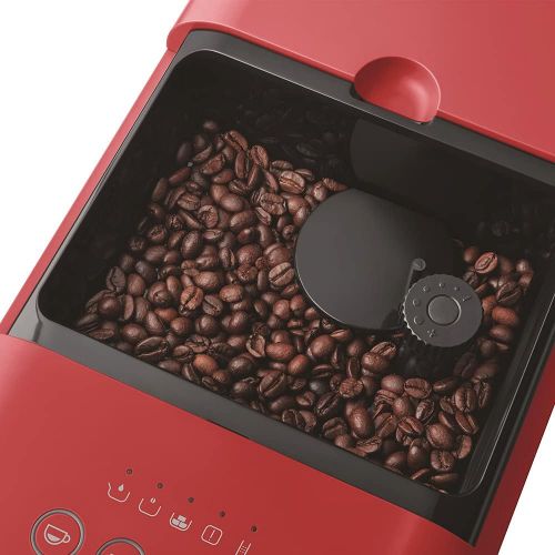 스메그 Smeg BCC02RDMEU Compact Fully Automatic Coffee Machine with Steam Function Matt Red