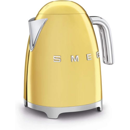 스메그 Smeg KLF03PBUS 50s Retro Style Aesthetic Electric Kettle with Embossed Logo, Pastel Blue