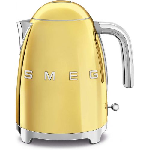 스메그 Smeg KLF03PBUS 50s Retro Style Aesthetic Electric Kettle with Embossed Logo, Pastel Blue