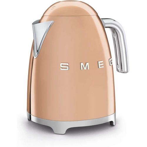 스메그 Smeg KLF03PBUS 50s Retro Style Aesthetic Electric Kettle with Embossed Logo, Pastel Blue