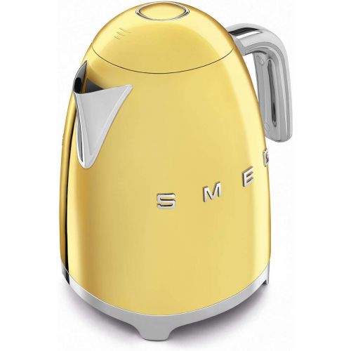 스메그 Smeg KLF03PBUS 50s Retro Style Aesthetic Electric Kettle with Embossed Logo, Pastel Blue