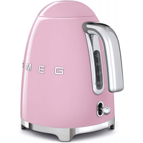 스메그 Smeg KLF03PBUS 50s Retro Style Aesthetic Electric Kettle with Embossed Logo, Pastel Blue