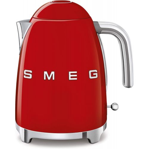 스메그 Smeg KLF03PBUS 50s Retro Style Aesthetic Electric Kettle with Embossed Logo, Pastel Blue