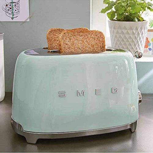 스메그 Smeg TSF02PGUS 50s Retro Style Aesthetic 4 Slice Toaster, Pastel Green