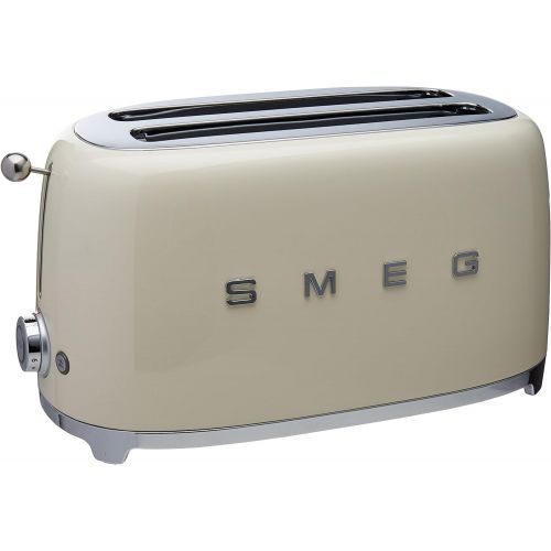 스메그 Smeg TSF02PGUS 50s Retro Style Aesthetic 4 Slice Toaster, Pastel Green