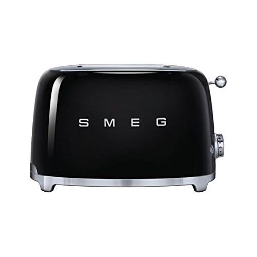 스메그 Smeg TSF01BLUS 50s Retro Style Aesthetic 2 Slice Toaster, Black