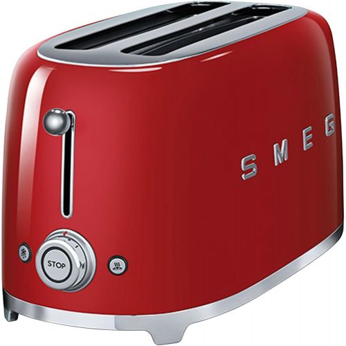 스메그 Smeg TSF02PKUS 50s Retro Style Aesthetic 4 Slice Toaster, Pink